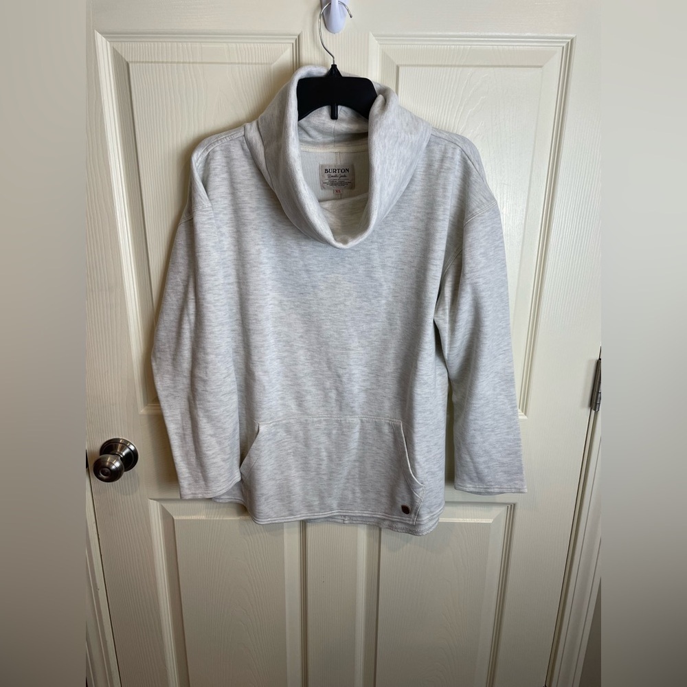 Burton cowl neck Women's Gray Sweatshirt kangaroo pocket XL